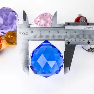 Pendente a sfera di cristallo blu sfaccettato per lampadario e decorazioni fai da te con calibro