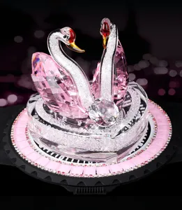 Cristallo cigno gemello auto ornamento scintillante rosa cuore diamante profumo base interni