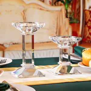 Elegantes candelabros de cristal de estilo europeo para bodas o decoración de mesa de cena