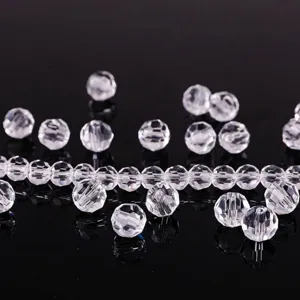 Transparent multi-faceted crystal beads for lighting and home décor accessories