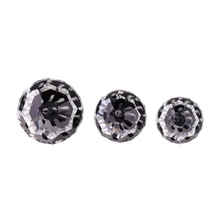 Set of three multi-faceted clear crystal beads for chandelier and lighting accessories