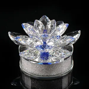 Elegant crystal lotus flower car perfume seat and interior ornament for dashboard decoration