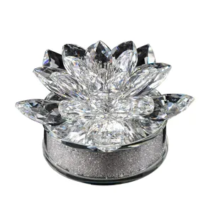 Elegant crystal lotus car perfume holder for dashboard decoration