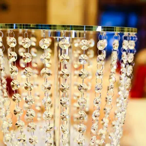 Luxus Kristallhochzeit Mittelstück Stand mit Glasplatte für elegante Tischdekoration