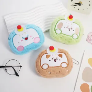 Set di tre simpatici portamonete in peluche a forma di torta animale per auricolari
