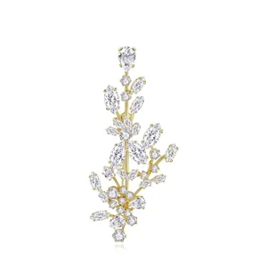 Eleganter Kupfer Zirkonia Weizenähre Brosche Hochwertige Detaillierte Botanische Reversnadel Luxus Mode Kleidung Schmuck Zubehör Für Damen Mantel Anzug