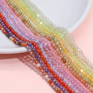Vielfalt an farbenfrohen 3mm facettierten Zirkonia Kristallperlen für DIY-Schmuck