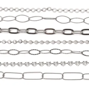 Variedad de estilos de cadenas de acero inoxidable para la creación de joyas y collares DIY