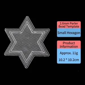Professional 2.6mm transparent star-shaped fuse bead template for DIY craft projects