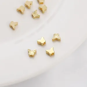 Schmetterling Abstandsperlen 14K Goldgefüllt Kupfer Schmuck Charms Für DIY Halskette Armband Ohrringe Handwerk Zubehör