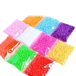 Large set of colorful 2.6mm fuse beads in refill bags for creative DIY pixel art crafts