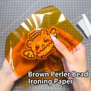 Feuille de papier à repasser ambrée résistante à la chaleur pour projets de perles DIY