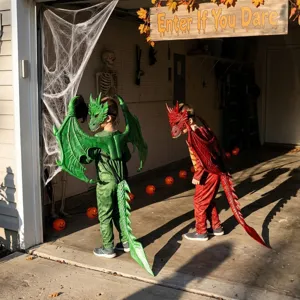 Halloween kids dragon costume set with wings, mask, and tail for cosplay