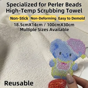 Heat Resistant Polyester Exfoliating Bath Towel Coarse Texture Ironing Cloth For DIY Perler Bead Crafts White Scrubbing Towel