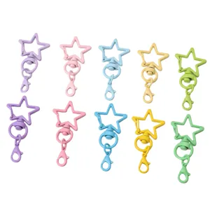 Close-up view of vibrant star-shaped lobster clasps in various pastel macaron colors