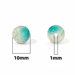 Perles en verre craquelé bicolores de 10mm pour bijoux DIY avec trou de 1mm de diamètre