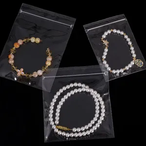 Detail of transparent zip-lock plastic bags for jewelry anti-oxidation storage