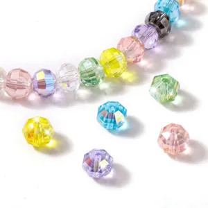 Glass Coated Watermelon Beads Crystal Rondelle Beads DIY Accessories For Bracelet Necklace Beaded Jewelry Making
