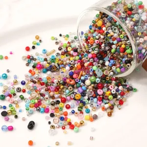 Perline di vetro miste da 2-4 mm per la creazione di gioielli fai-da-te, set di perline tonde