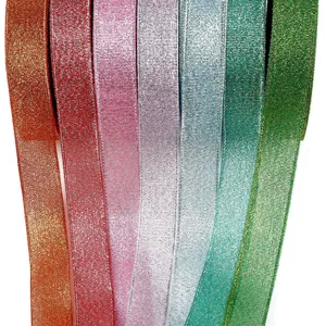 Assorted multicolor metallic glitter ribbons for DIY jewelry and clothing decoration