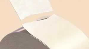 Gedetailleerde macrotextuur van brede beige schilderstape van hoge kwaliteit voor knutselen