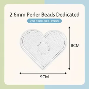 Heart shaped transparent fuse bead pegboard for 2.6mm DIY craft projects 9x8cm size
