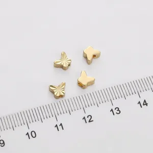 Set aus 14K goldgefüllten Schmetterlingsperlen für DIY-Schmuck mit metrischem Lineal