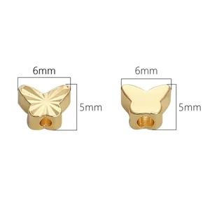 14K goldgefüllte Schmetterlings-Abstandshalter, 6mm x 5mm, für DIY-Schmuckherstellung