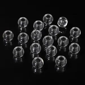 Clear spherical acrylic crystal beads with large holes for DIY jewelry making crafts
