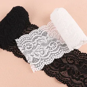 Elastisch Rose Floral Spitzenbesatz Band Breit Stretch Ajouré Für Nähen Handwerk DIY Kleidung Zubehör Hochzeit Deko