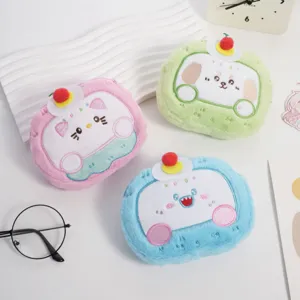 Set di tre graziose borse in peluche a forma di torta animale per cuffie