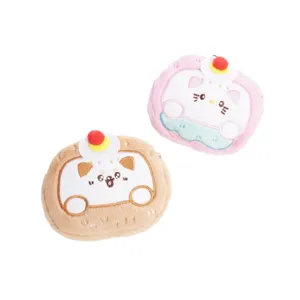 Coppia di graziosi portamonete in peluche a forma di torta animale per piccoli oggetti