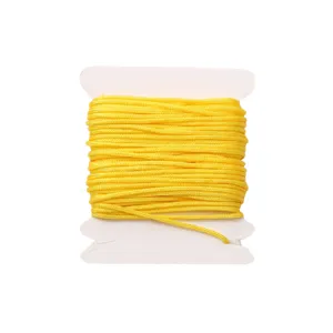 Premium 0.8mm yellow nylon cord on white card for DIY jewelry braiding and handicrafts