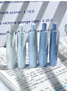 Five gradient blue correction tapes featuring a pen-style click design for student use