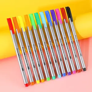 Set of 12 vibrant colored fineliner pens with 0.4mm fine tips for art and drawing