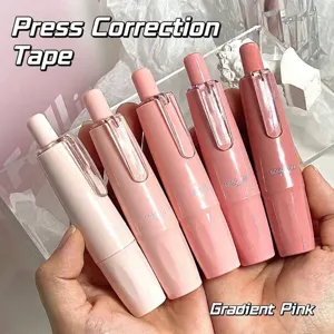Retractable correction tape set featuring five beautiful gradient pink shades for students