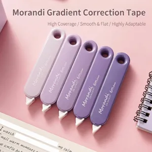 Cinta Correctora en Forma de Bolígrafo Color Degradado Morandi Plástico Mate Portátil para Estudiantes Oficina Escuela Papelería