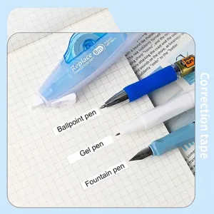 Large capacity 8m blue correction tape with smooth writing surface for various pens