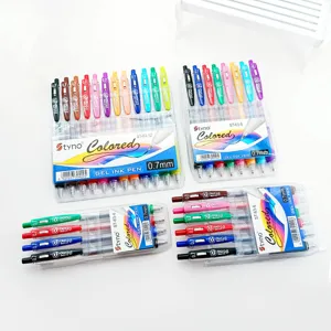 Set di penne gel colorate 0.7mm scrittura fluida pennarelli retrattili scuola ufficio appunti 4pz