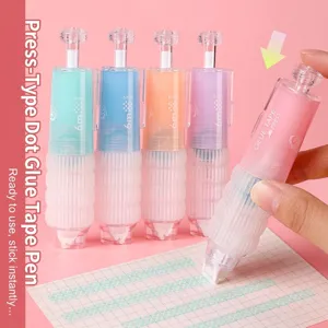 Press Type Double Sided Glue Tape Refillable Dot Adhesive Pen For Scrapbooking DIY Craft School Office Stationery