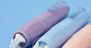 Makroaufnahme der um 360 Grad drehbaren Spitze des Klebepunkt-Applikators