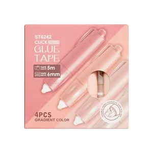 4er-Set Punktkleber im Stiftformat mit Farbverlauf und 5m x 6mm doppelseitigem Roller