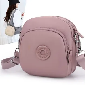 Borsa a Tracolla da Donna Leggera in Nylon Moda Borsa a Spalla Guscio Resistente all'Acqua Multi Cerniera Casual Pendolare Borsa Messenger