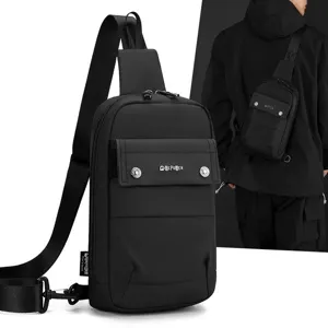 Bolso de Pecho Techwear para Hombre Impermeable Oxford Crossbody Moto Sling Mochila Moda Deporte Bolso de Hombro con Múltiples Bolsillos