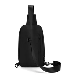 Bolso bandolera negro para hombre impermeable con correa ajustable para deporte