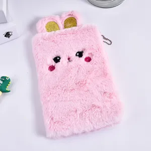 Astuccio in peluche coniglio rosa per cancelleria e trucco con orecchie scintillanti