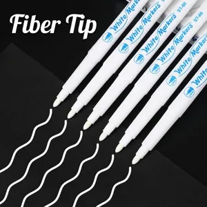 Professionelle weiße wasserfeste Lackmarker mit 1,5-mm-Faserspitze für dunkle Oberflächen