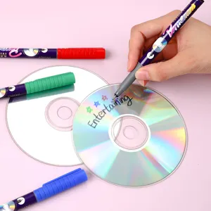 Handheld waterproof permanent markers set with fine needle tip for drawing on CDs