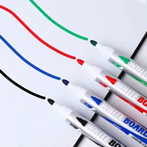 Σετ 4 χρωμάτων μαρκαδόροι για λευκό πίνακα με στρογγυλή μύτη για γραφή και σχέδιο