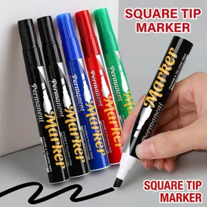 Professional waterproof permanent markers with chisel tips for office and logistics